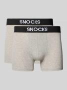 Snocks Trunks mit Logo und elastischem Bund im 2er-Pack in Mittelgrau ...