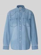 s.Oliver RED LABEL Loose Fit Jeansbluse aus reiner Baumwolle in Hellbl...