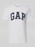 GAP T-Shirt mit Logo und Rundhalsausschnitt in Weiss, Größe L