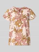 Soyaconcept Relaxed Fit T-Shirt mit floralem Allover-Print in Rosa, Gr...