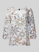 Marc Cain Slim Fit Bluse mit 3/4-Arm in Hellblau, Größe 36