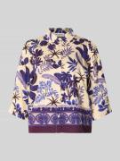 LOLLYS LAUNDRY Boxy Fit Bluse im Allover-Look Modell 'Bono' in Lila, G...