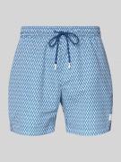 BOSS Badeshorts mit Allover-Muster Modell 'VIBE' in Blau, Größe L