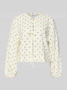 Jake*s Casual Regular Fit Bluse mit Zierschleifen in Beige, Größe 34