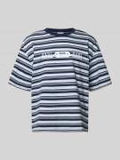 KARL KANI Regular Fit T-Shirt mit Logo-Stitching in Blau, Größe L
