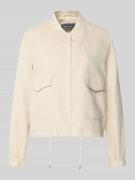WHITE LABEL Regular Fit Jacke aus Leinen-Mix mit Stehkragen in Sand, G...