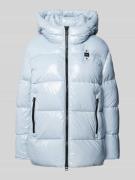 Blauer USA Steppjacke mit Label-Detail in Hellblau, Größe S