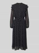 JOOP! Midikleid im Allover-Look mit Bindegürtel in Black, Größe 36