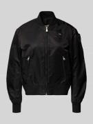 Blauer USA Bomberjacke mit Reißverschlusstaschen Modell 'LAURIE' in Bl...