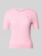 Tommy Hilfiger Slim Fit T-Shirt aus reiner Baumwolle in Rosa, Größe L