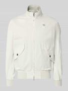 Blauer USA Jacke mit Zweiwege-Reißverschluss Modell 'Badger' in Offwhi...