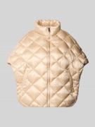 Stefanel Poncho mit Kappärmeln und Stehkragen in Beige, Größe M/L