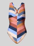 Barts Badeanzug im Allover-Look mit V-Ausschnitt in Blau, Größe 36