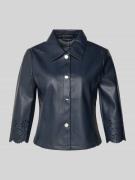 Betty Barclay Slim Fit Blazer in Leder-Optik mit Loch-Muster in Marine...