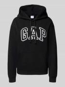 GAP Hoodie mit Logo und Känguru-Tasche in Black, Größe L