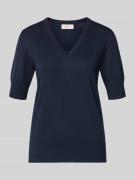 FREE/QUENT Strickshirt mit V-Ausschnitt Modell 'Katie' in Marine, Größ...
