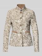 WHITE LABEL Slim Fit Blazer im Allover-Look mit Stehkragen in Beige, G...