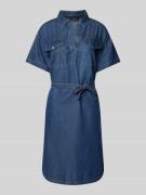 monari Knielanges Jeanskleid mit Brusttaschen in Jeansblau, Größe 34