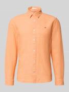 Tommy Jeans Regular Fit Freizeithemd aus Leinen-Baumwoll-Mix in Orange...