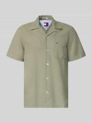 Tommy Jeans Regular Fit Freizeithemd aus Leinen-Baumwoll-Mix in Oliv, ...