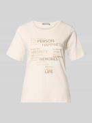 monari T-Shirt mit Strasssteinbesatz in Offwhite, Größe 34