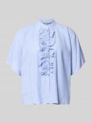 0039 Italy Relaxed Fit Bluse mit Rüschen Modell 'DAISY' in Hellblau, G...