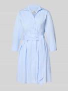 0039 Italy Hemdblusenkleid mit Bindegürtel Modell 'JULE' in Hellblau, ...