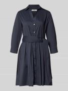 0039 Italy Hemdblusenkleid mit Bindegürtel Modell 'JULE' in Marine, Gr...