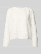 comma Blusenshirt aus Spitze mit Rundhalsausschnitt in Weiss, Größe 34