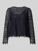 comma Blusenshirt aus Spitze mit Rundhalsausschnitt in Marine, Größe 3...