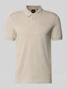 BOSS Orange Slim Fit Poloshirt aus Baumwoll-Mix in Sand, Größe L