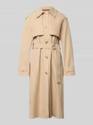 Liu Jo White Trenchcoat mit Bindegürtel in Sand, Größe M