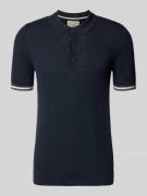 Superdry Slim Fit Poloshirt mit Strukturmuster und Knopfleiste in Mari...