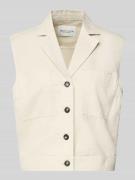 Marc O'Polo Relaxed Fit Weste aus Baumwolle-Lyocell-Leinen-Mix in Ecru...
