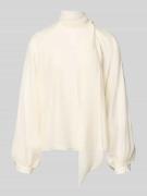 Copenhagen Muse Blusenshirt aus Lyocell-Mix mit Schal in Offwhite, Grö...