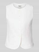 Only Regular Fit Weste aus Viskose-Leinen-Mix Modell 'GOA' in Weiss, G...