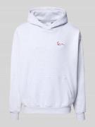 KARL KANI Oversized Fit Hoodie mit Logo-Stitching in Hellgrau, Größe L