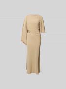 Joseph Slim Fit Maxikleid mit Zierbesatz Modell in Beige, Größe 38