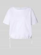 OPUS T-Shirt mit Kordelzug Modell 'Sarzi' in Weiss, Größe L