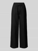MAC Straight Leg Leinenhose mit Bindegürtel Modell 'Chiara' in Black, ...