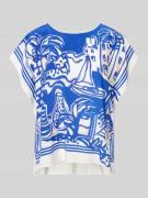 Marc Cain Relaxed Fit Seidenbluse mit Rundhalsausschnitt in Royal, Grö...