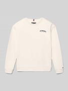 Tommy Hilfiger Teens Regular Fit Sweatjacke aus Baumwoll-Mix in Offwhi...