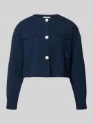 Tommy Hilfiger Boxy Fit Kurzblazer aus Viskose-Mix in Marine, Größe 34