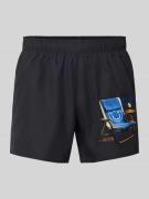 Hugo Blue Badeshorts mit Motiv-Print in Black, Größe L