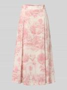 SEDUCTIVE Midirock im Allover-Look Modell 'PALMIRA' in Rosa, Größe 32