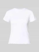 Pieces Slim Fit T-Shirt mit Viskose-Anteil Modell 'NICCA' in Weiss, Gr...