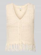Only Regular Fit Weste aus Baumwoll-Mix Modell 'ALIX' in Ecru, Größe L