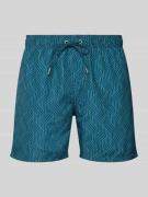 Schiesser Badehose im Allover-Look mit elastischem Bund in Tuerkis, Gr...