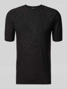 Antony Morato Slim Fit T-Shirt aus Leinen-Mix in Strick-Optik in Black...