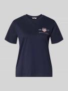 Gant T-Shirt mit Rundhalsausschnitt und Label-Stitching in Marine, Grö...